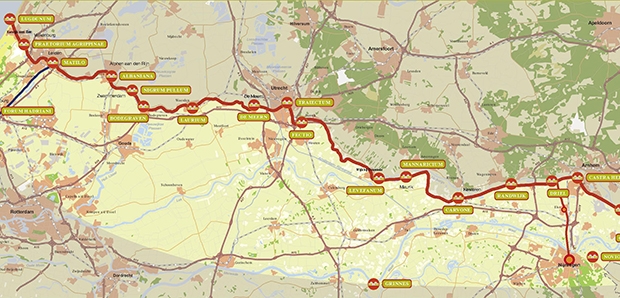 Fietsen langs de oude noordgrens van het vroegere Romeinse rijk