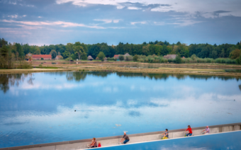 Fietsen door het water